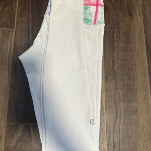 lululemon athletica White Shorts with Floral Accents